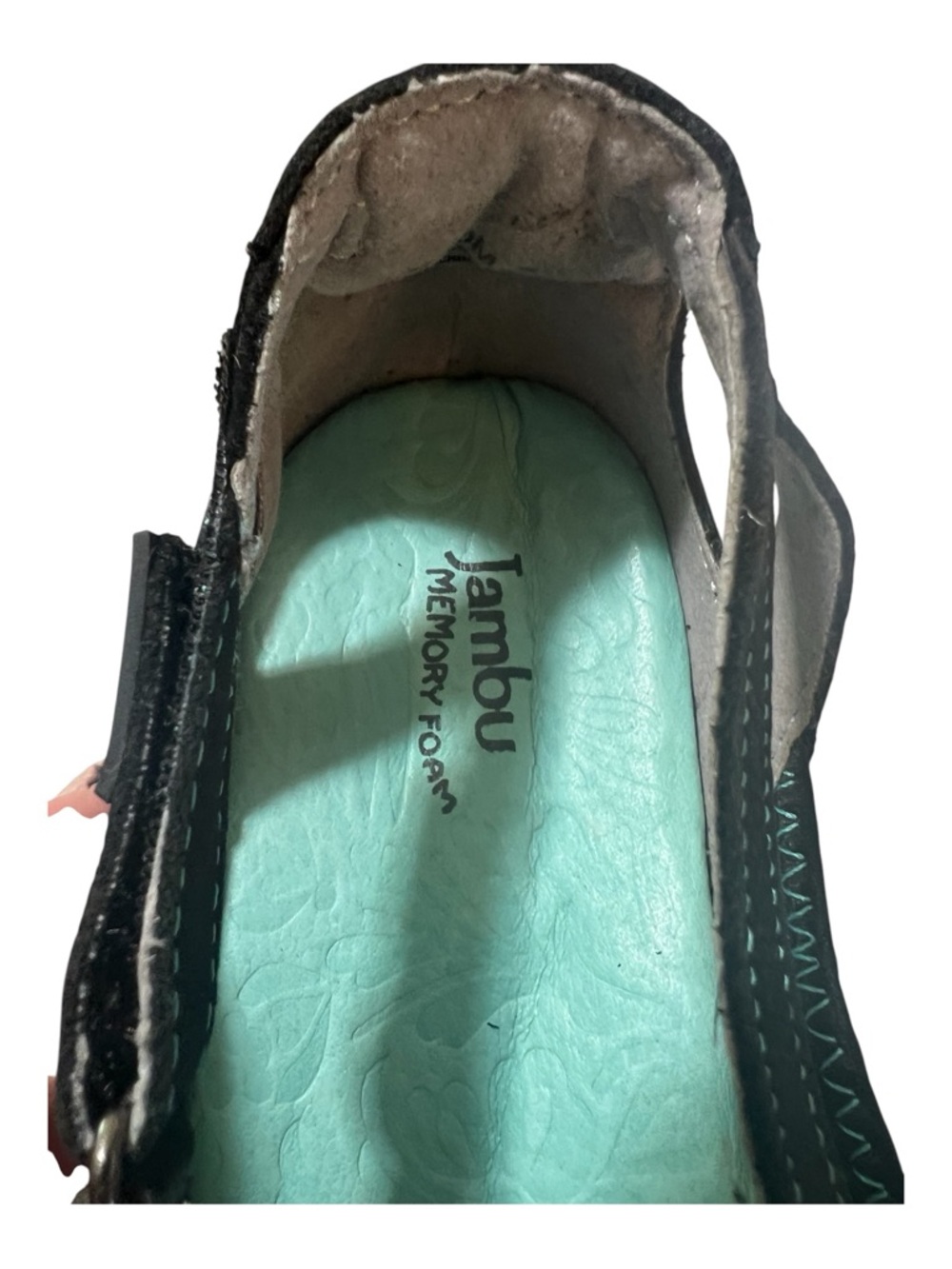NWOT Jambu J Sport Daisy Toe Flats,  Women's Black & Teal Floral Cutout 10M - Picture 9 of 13
